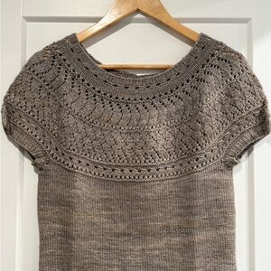 Hand knitted cropped circle yoke sweater
